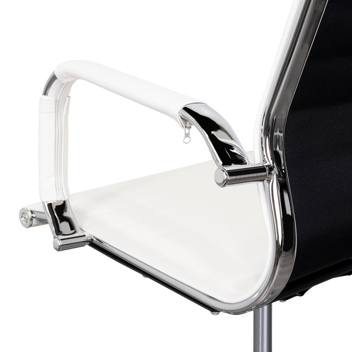 Silla Oficina X-56W, Blanca, con Cómodo Espaldar y Rodachines