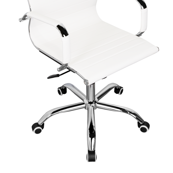 Silla Oficina X-56W, Blanca, con Cómodo Espaldar y Rodachines