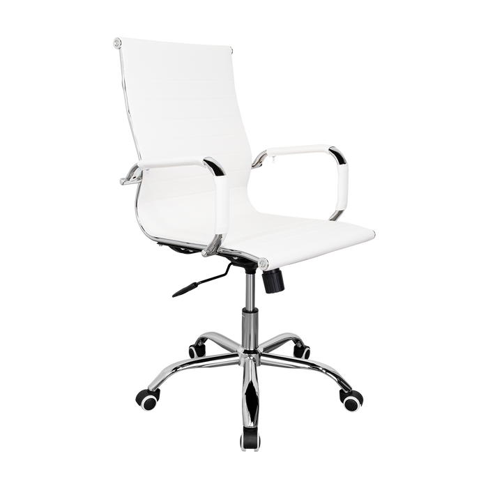 Silla Oficina X-56W, Blanca, con Cómodo Espaldar y Rodachines