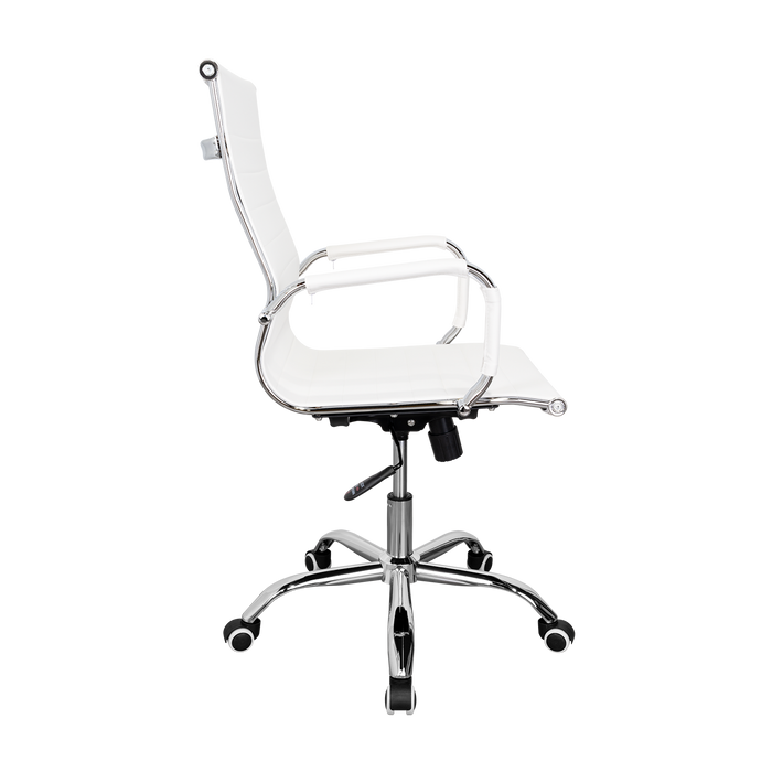 Silla Oficina X-56W, Blanca, con Cómodo Espaldar y Rodachines