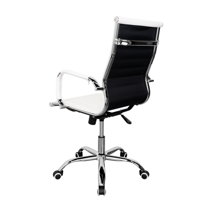 Silla Oficina X-56W, Blanca, con Cómodo Espaldar y Rodachines