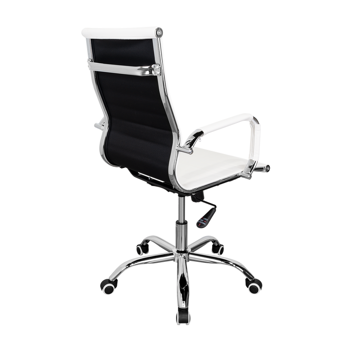Silla Oficina X-56W, Blanca, con Cómodo Espaldar y Rodachines