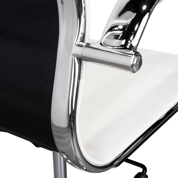 Silla Oficina X-56W, Blanca, con Cómodo Espaldar y Rodachines