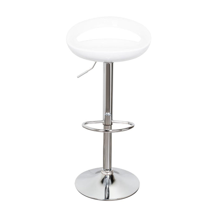 Silla Bar Turón, Blanco,  base metal cromado