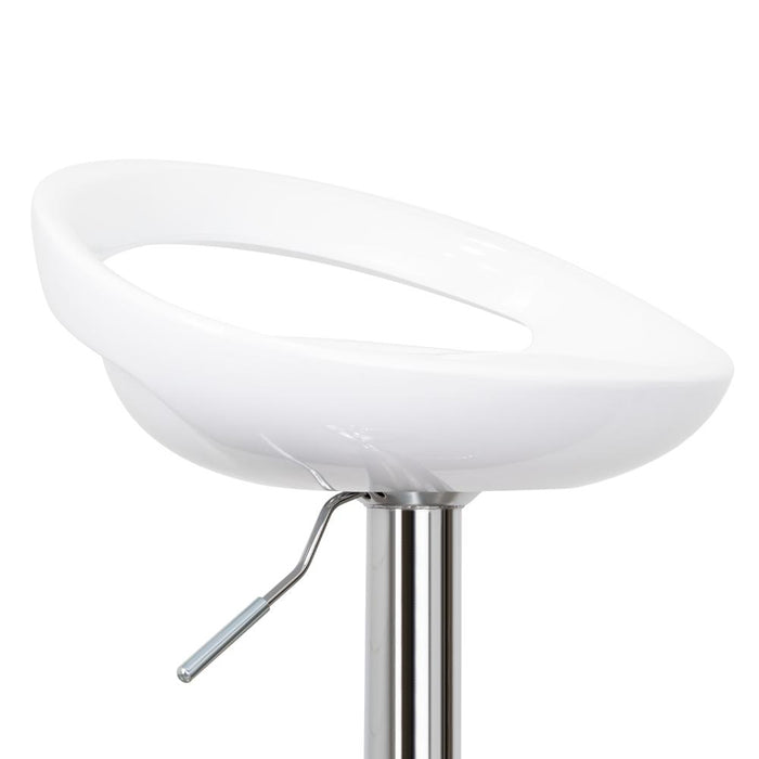 Silla Bar Turón, Blanco,  base metal cromado