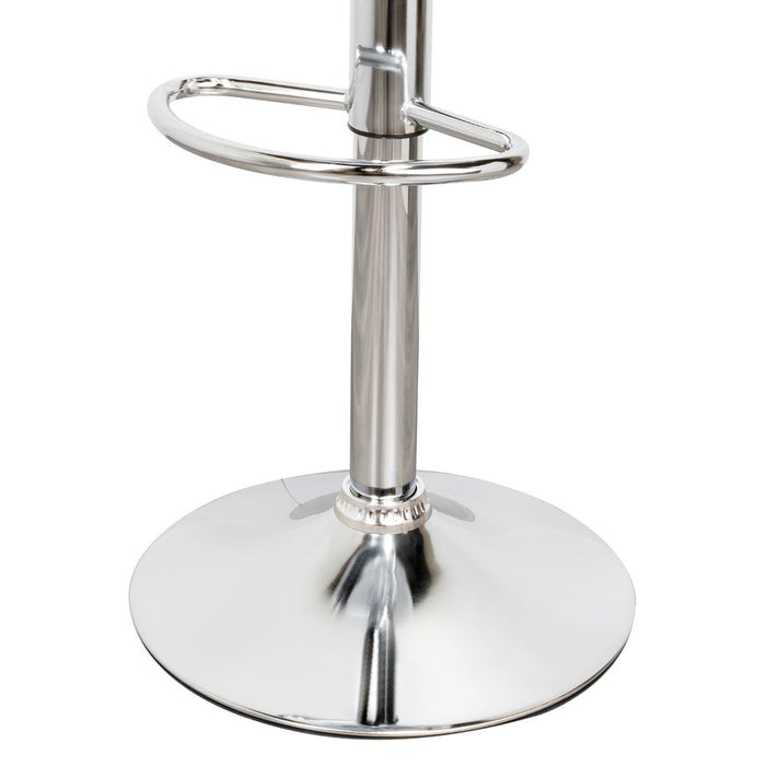 Silla Bar Turón, Blanco,  base metal cromado