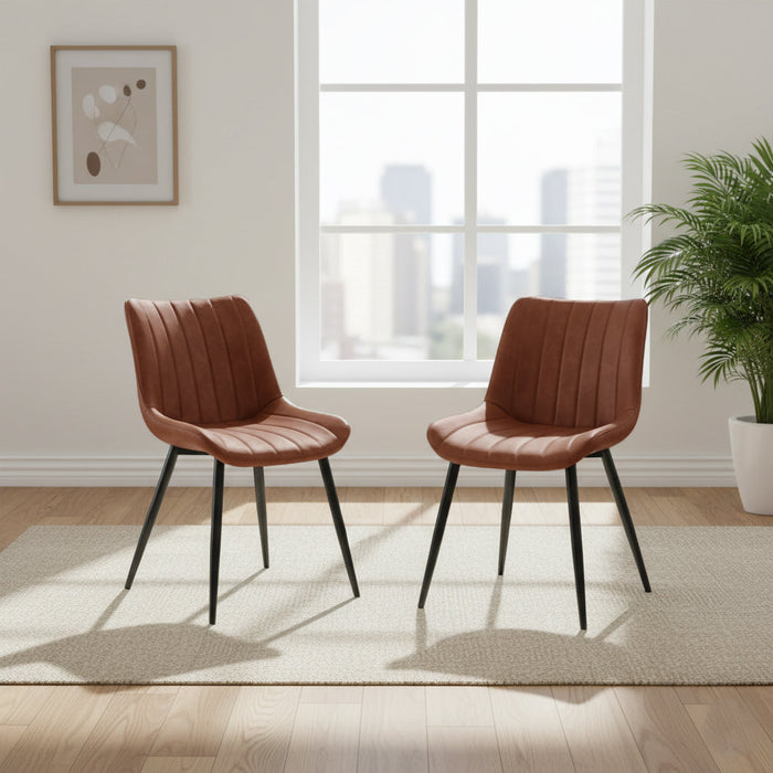 Set de 2 Sillas Nova, Color Marrón, Con espaldar y diseño Moderno