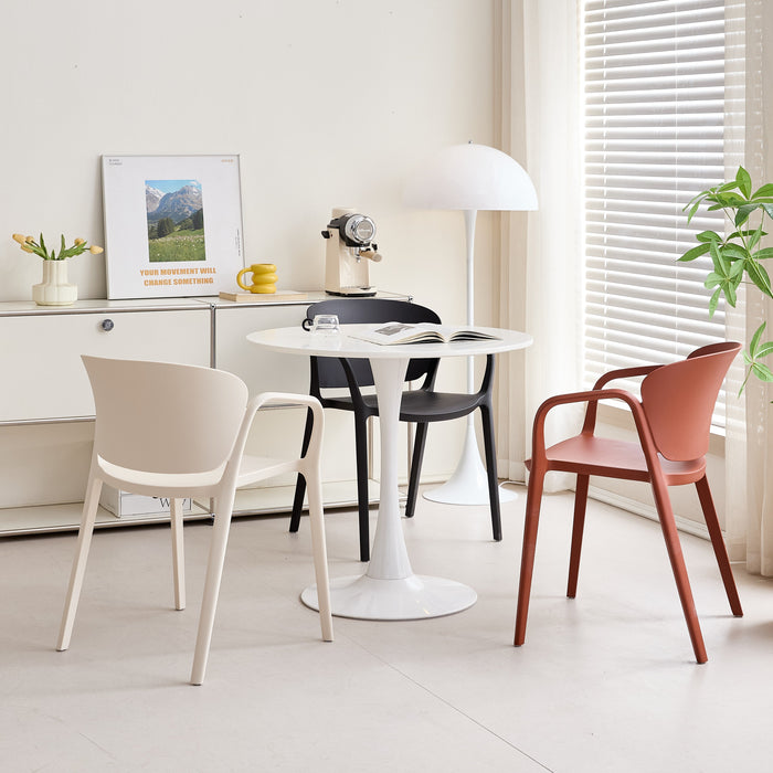 Silla con Brazos California, Taupe Claro, con Espaldar y Diseño Minimalista
