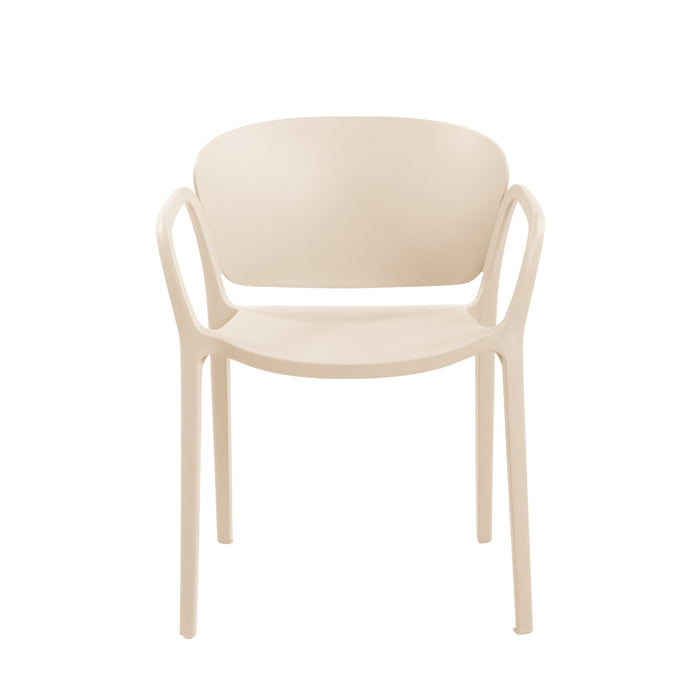 Silla con Brazos California, Taupe Claro, con Espaldar y Diseño Minimalista