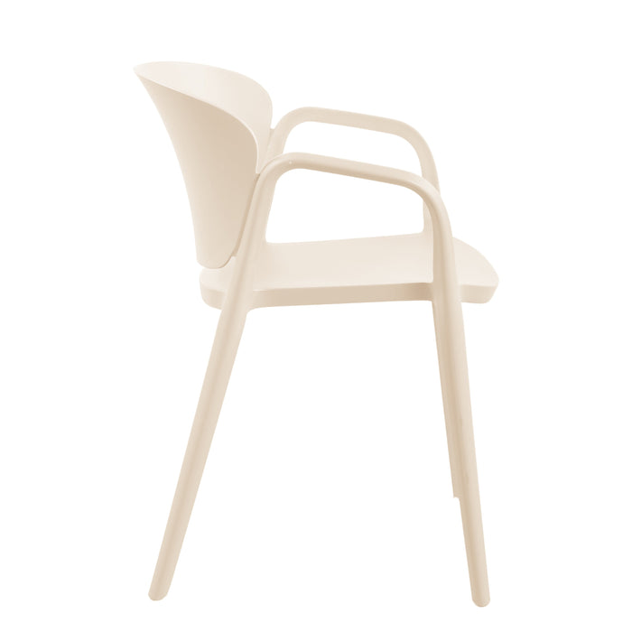 Silla con Brazos California, Taupe Claro, con Espaldar y Diseño Minimalista