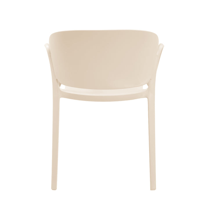 Silla con Brazos California, Taupe Claro, con Espaldar y Diseño Minimalista