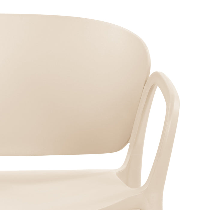 Silla con Brazos California, Taupe Claro, con Espaldar y Diseño Minimalista