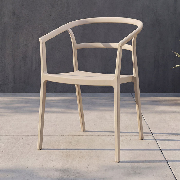 Silla Porto, Taupe, Con espaldar minimalista y diseño Moderno