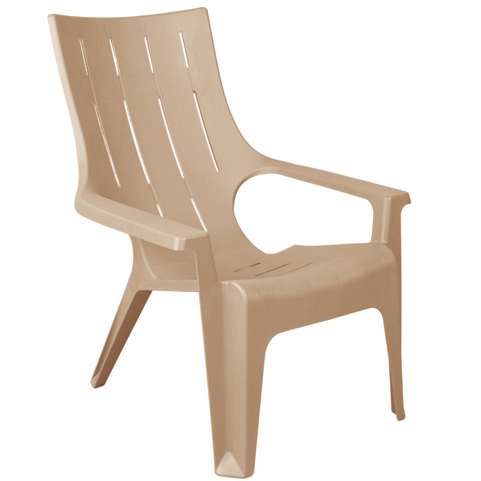 Silla Playera con Brazos Ocean, Khaki, con Espaldar y Reposa Brazos