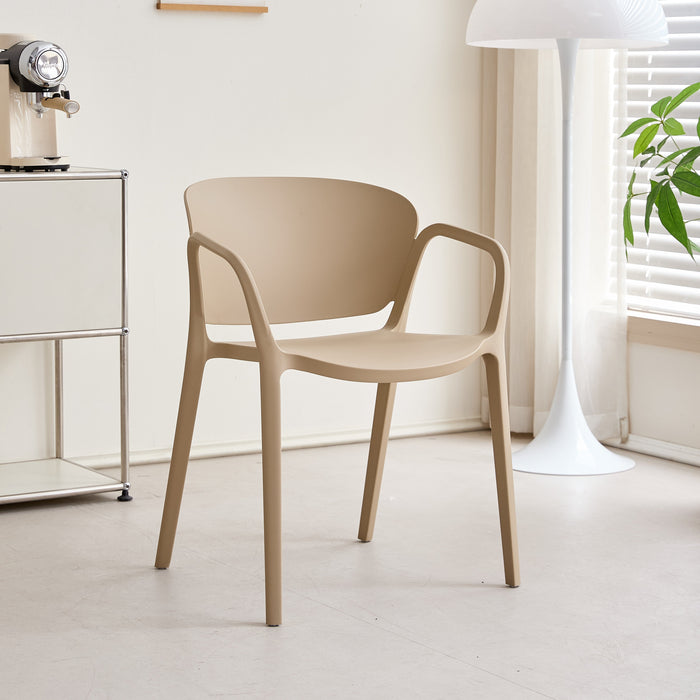 Silla con Brazos California, Khaki, con Espaldar y Diseño Minimalista