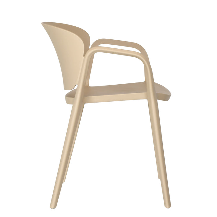 Silla con Brazos California, Khaki, con Espaldar y Diseño Minimalista
