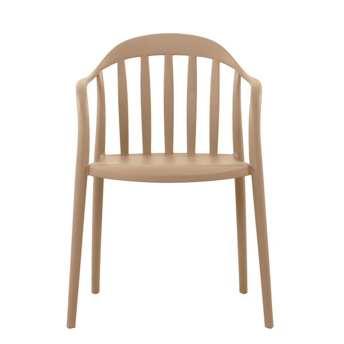 Silla con Brazos Delhi, Khaki, con Espaldar y Diseño Minimalista