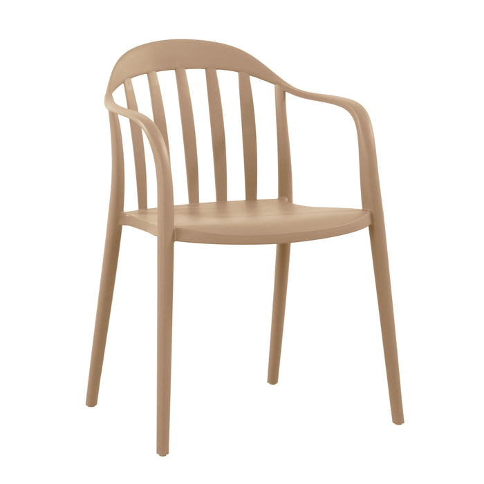 Silla con Brazos Delhi, Khaki, con Espaldar y Diseño Minimalista