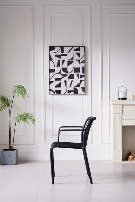 Silla Terra con Brazos, Color Negro, Con espaldar