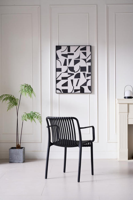 Silla Terra con Brazos, Color Negro, Con espaldar