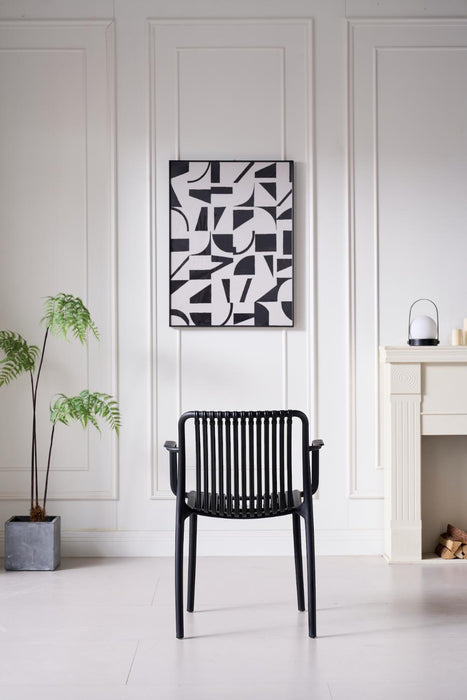 Silla Terra con Brazos, Color Negro, Con espaldar