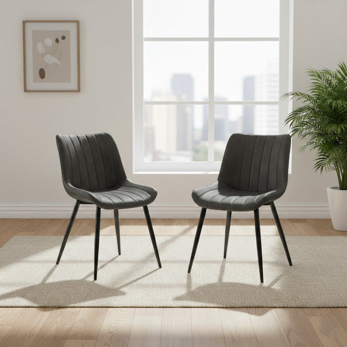 Set de 2 Sillas Nova, Color Negro, Con espaldar y diseño Moderno