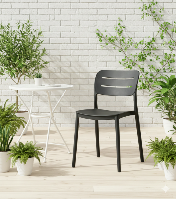 Silla Harriman, Negro, Con medio espaldar y diseño minimalista