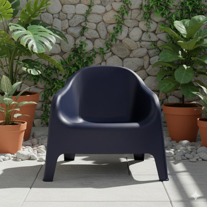 Silla Launge Sun, Negro, cómoda para terraza o jardín