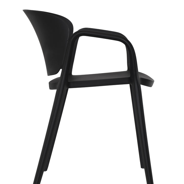 Silla con Brazos California, Negro, con Espaldar y Diseño Minimalista