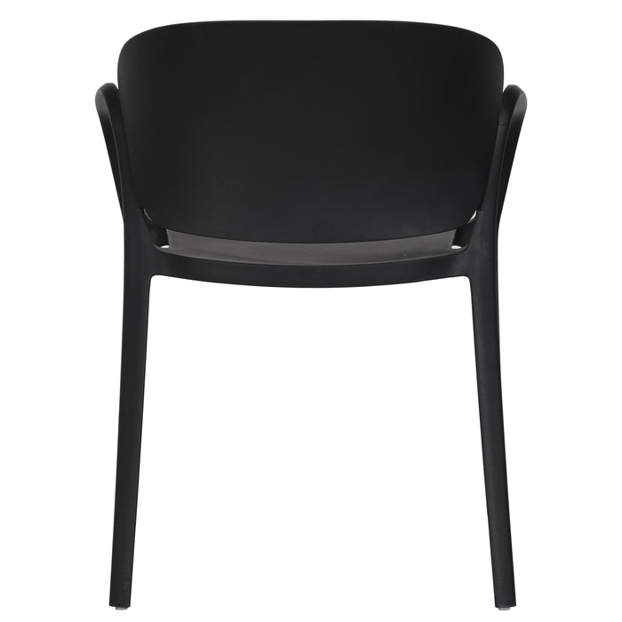 Silla con Brazos California, Negro, con Espaldar y Diseño Minimalista