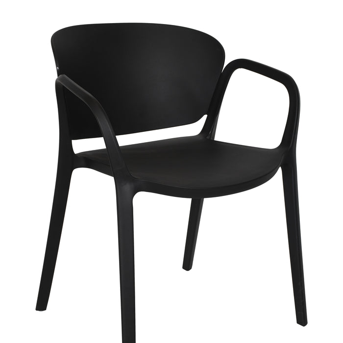 Silla con Brazos California, Negro, con Espaldar y Diseño Minimalista