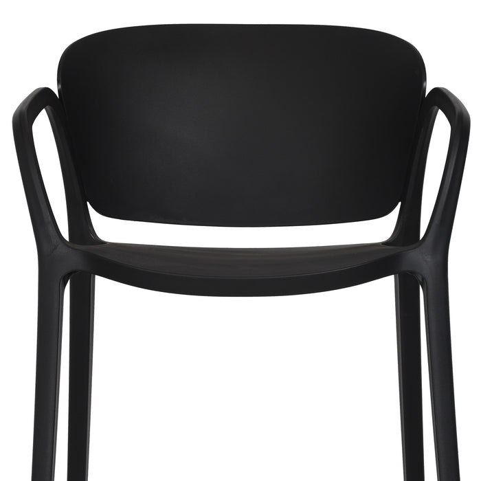 Silla con Brazos California, Negro, con Espaldar y Diseño Minimalista