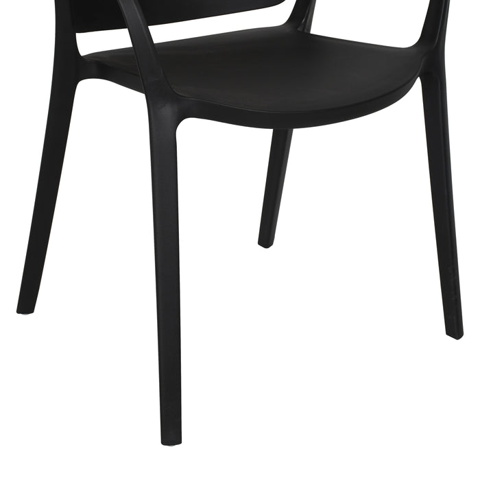 Silla con Brazos California, Negro, con Espaldar y Diseño Minimalista