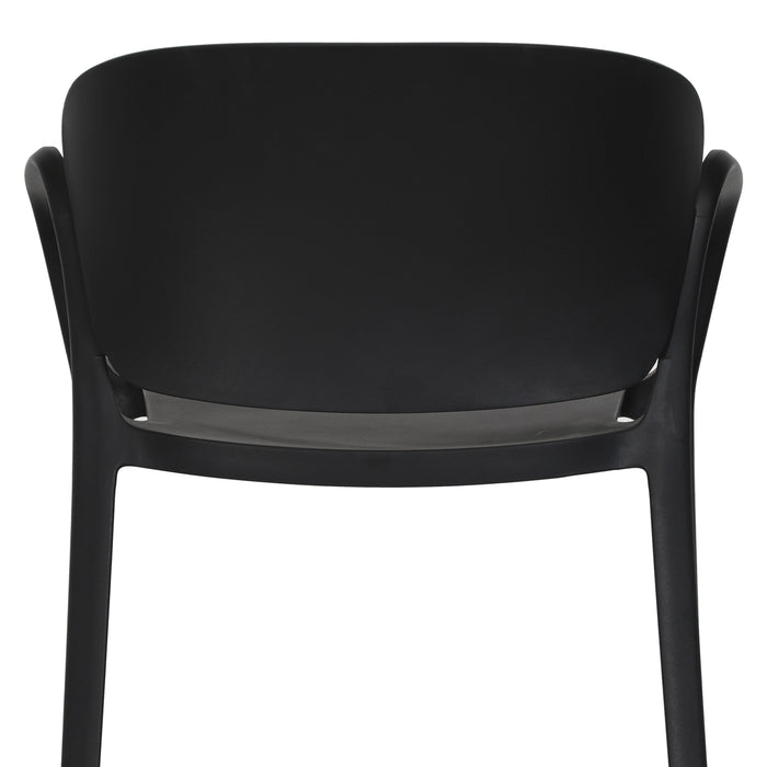 Silla con Brazos California, Negro, con Espaldar y Diseño Minimalista