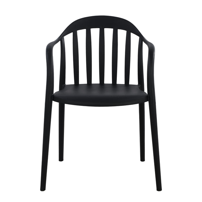 Silla con Brazos Delhi, Negro, con Espaldar y Diseño Minimalista
