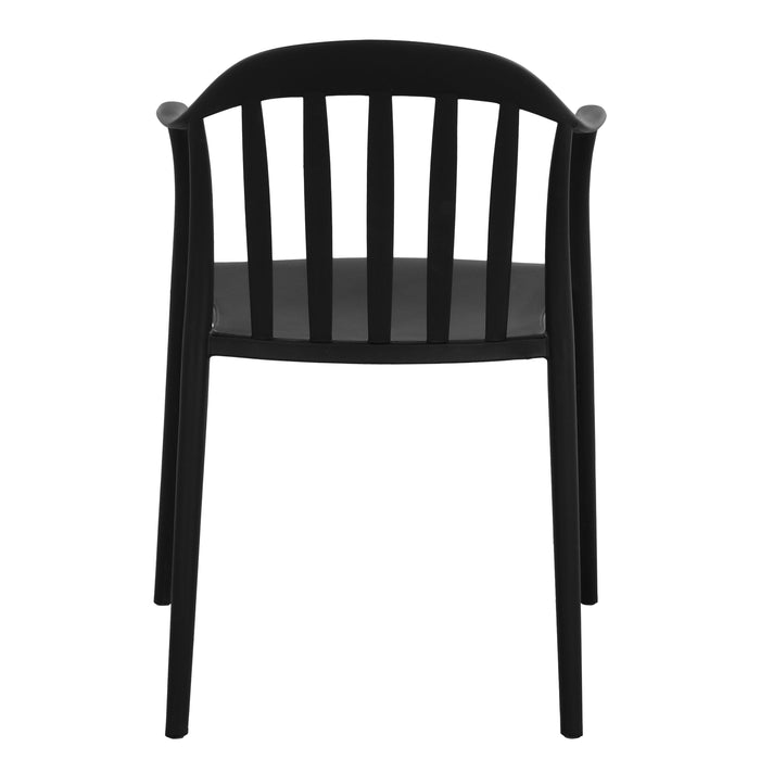 Silla con Brazos Delhi, Negro, con Espaldar y Diseño Minimalista