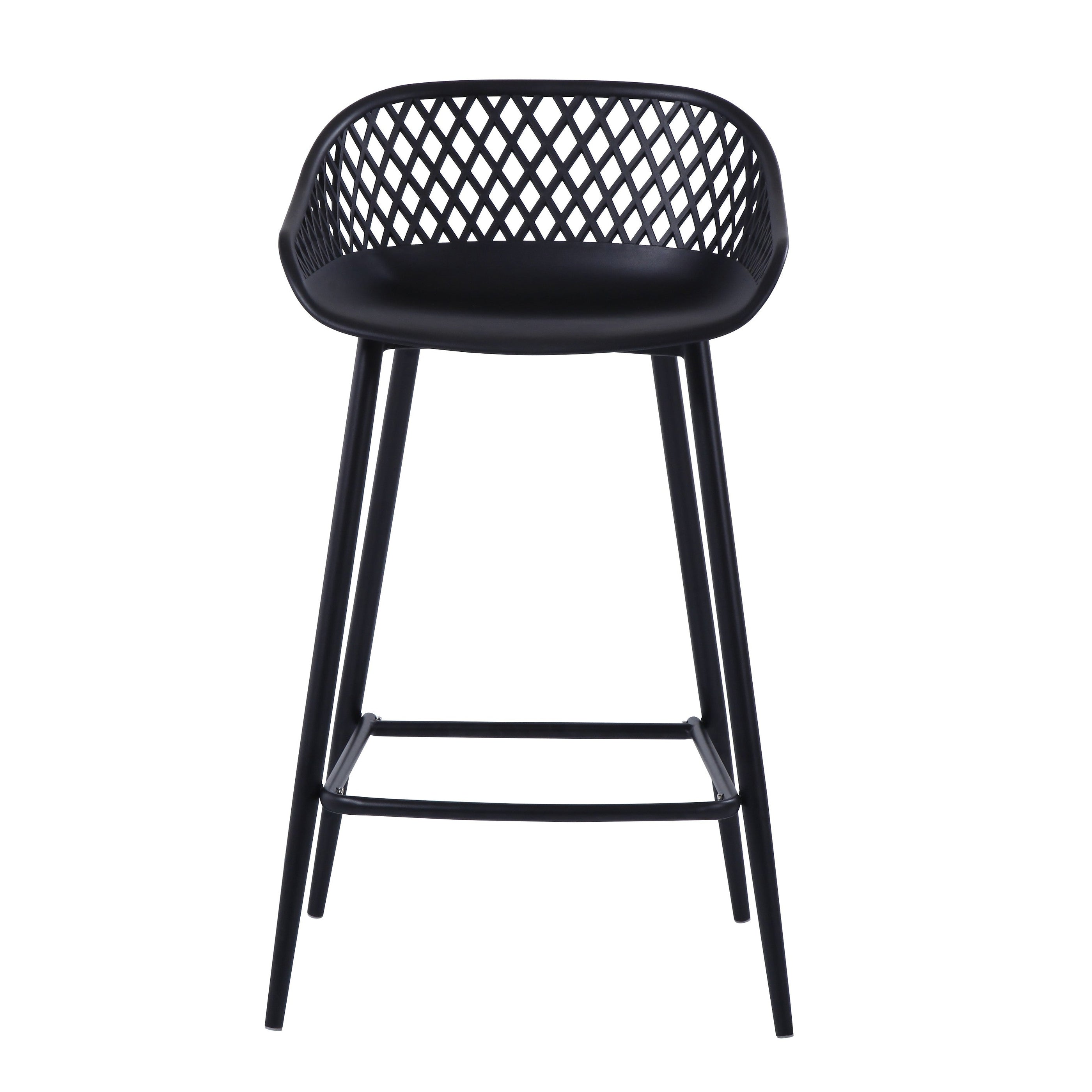 Silla para Bar India, Color Negro, con Estructura Metálica - Madecentro
