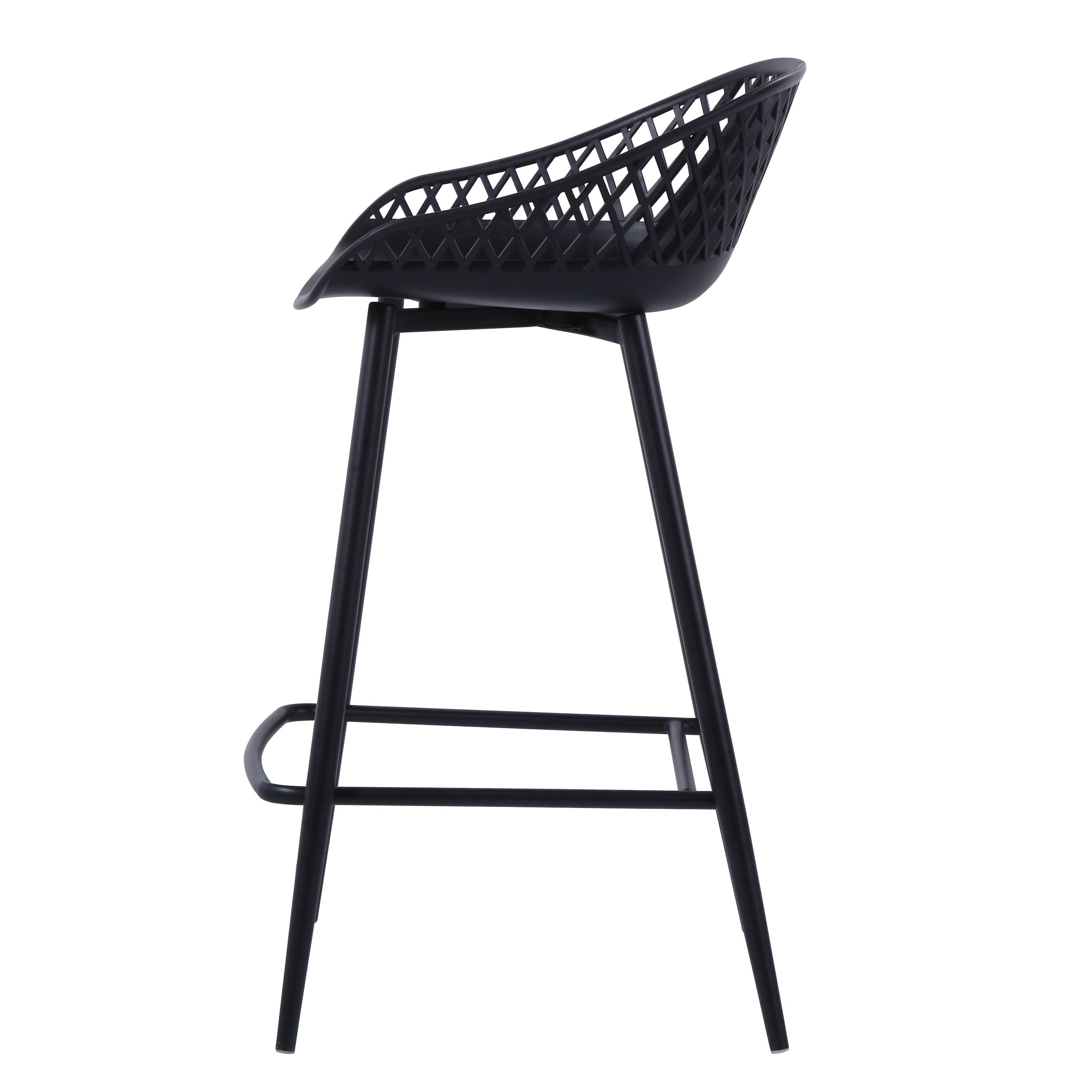 Silla para Bar India, Color Negro, con Estructura Metálica - Madecentro