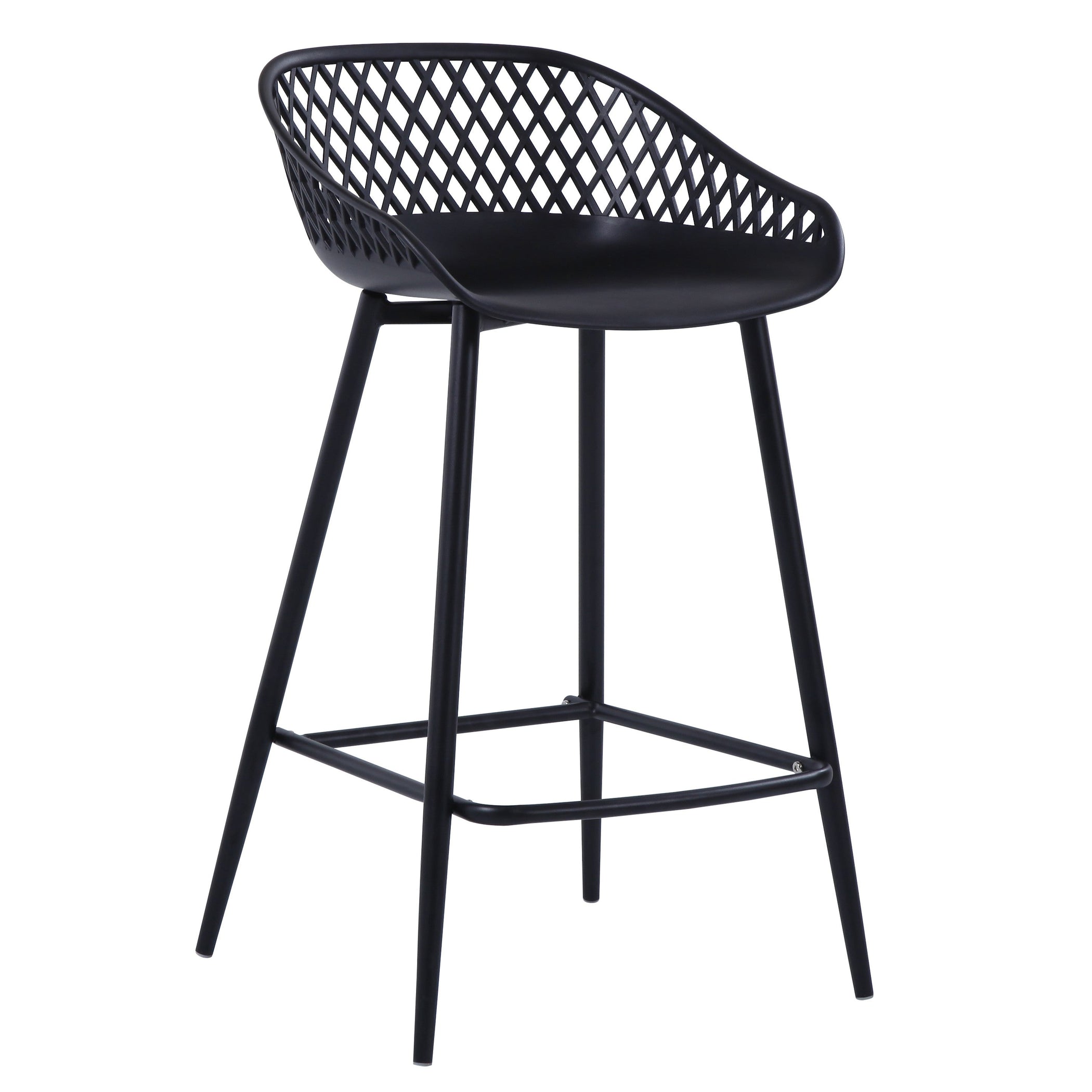 Silla para Bar India, Color Negro, con Estructura Metálica - Madecentro