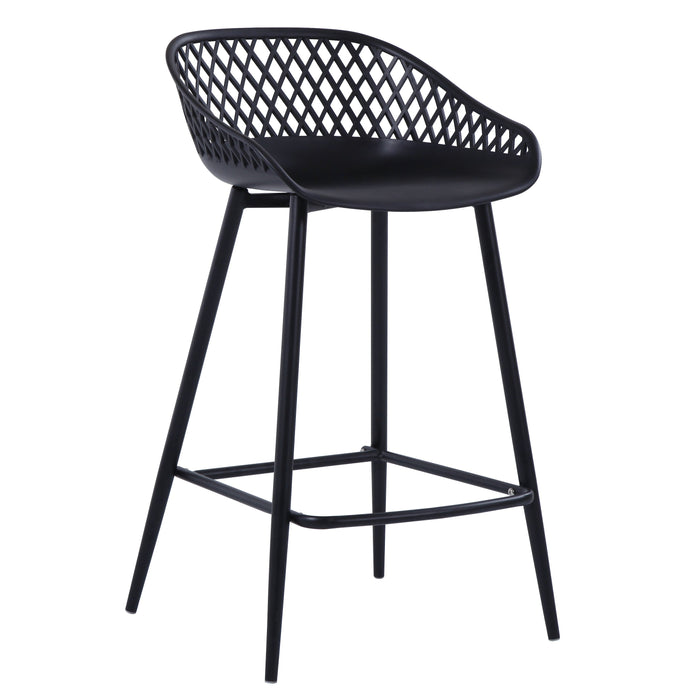 Silla para Bar India, Color Negro, con Estructura Metálica