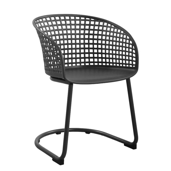 Silla con Brazos Calcuta, Negra, con Patas Metálica
