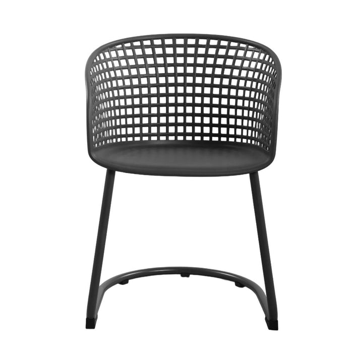 Silla con Brazos Calcuta, Negra, con Patas Metálica
