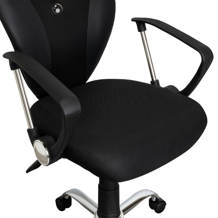 Silla de Escritorio Star, Wengue, con Cómodo Espaldar y Rodachinas Para Su Fácil Desplazamiento