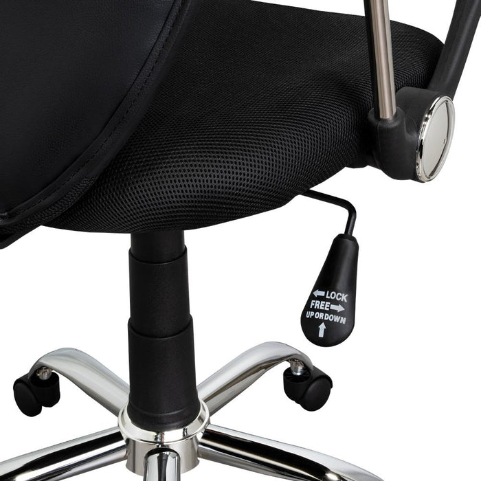 Silla de Escritorio Star, Wengue, con Cómodo Espaldar y Rodachinas Para Su Fácil Desplazamiento