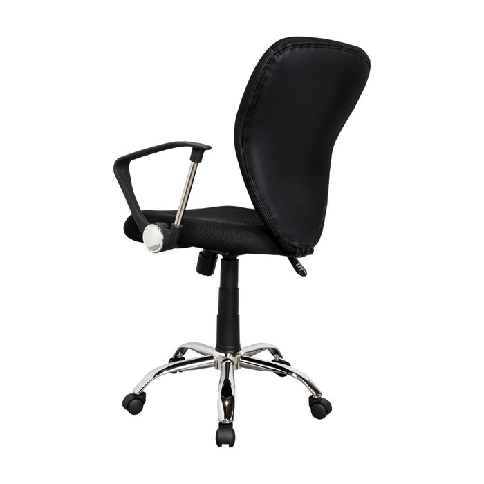 Silla de Escritorio Star, Wengue, con Cómodo Espaldar y Rodachinas Para Su Fácil Desplazamiento