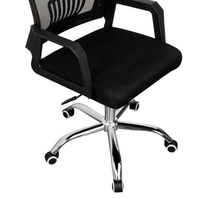 Silla Oficina X-57B, Wengue, con Cómodo Espaldar y Rodachines