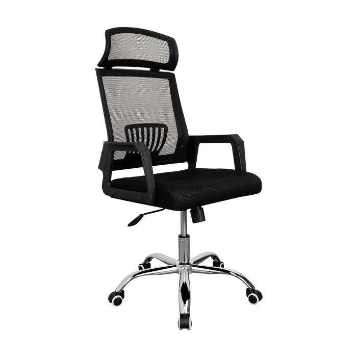 Silla Oficina X-57B, Wengue, con Cómodo Espaldar y Rodachines