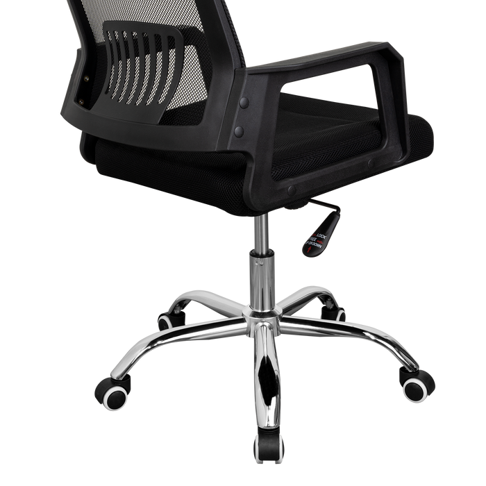 Silla Oficina X-57B, Wengue, con Cómodo Espaldar y Rodachines