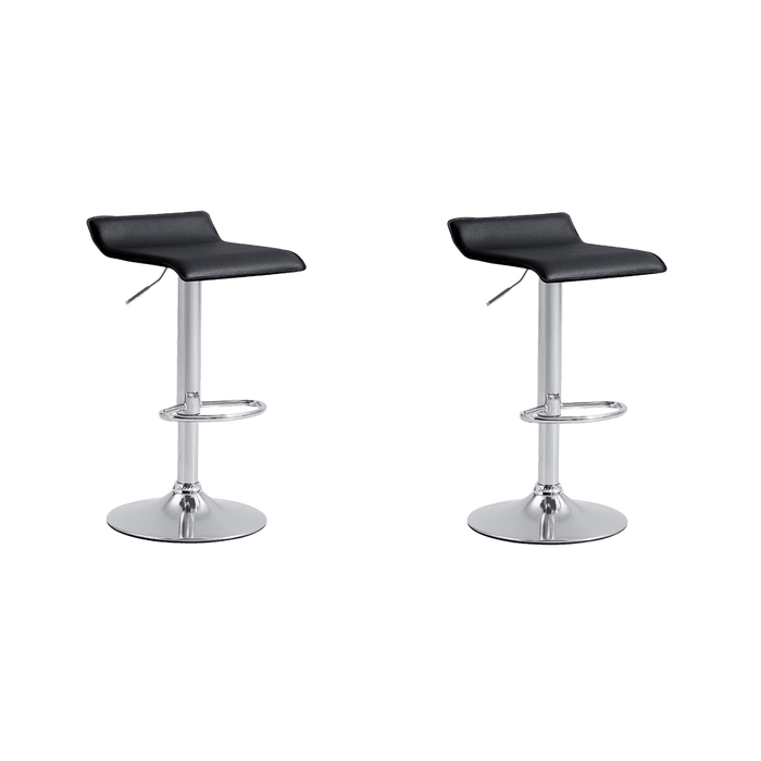 Kit de Dos Sillas Bar Recifes, Negro, base metal cromado, diseño moderno