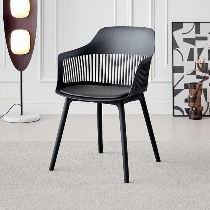 Silla Con Cojin Max, Color Negro, Con espaldar en rejilla